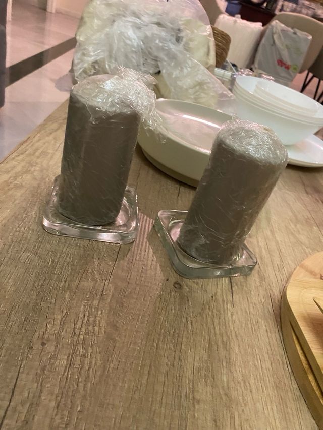 Lote 2 velas grises IKEA