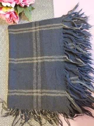 Sciarpa grande unisex blu e grigia