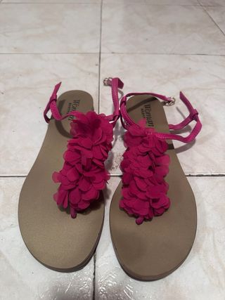 Sandalias Flores Rosas