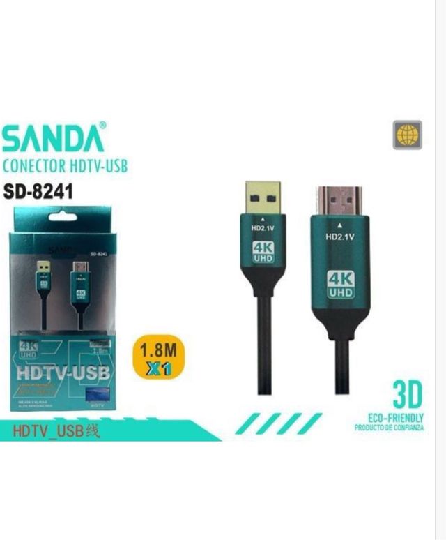 Cable SANDA HDTV-USB 4K UHD 1.8M