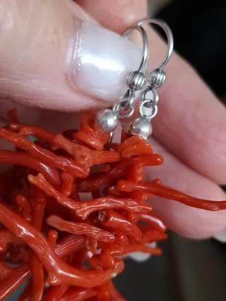 Orecchini corallo rosso e argento 800