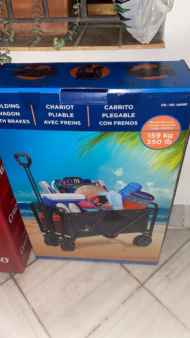 Carrito Plegable con Ruedas y Frenos