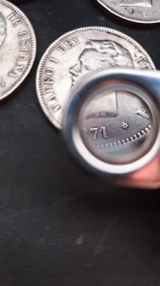 11 Monedas 5 Pesetas Plata Amadeo I (1871)