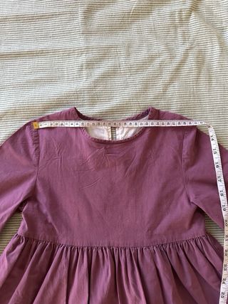 Vestido invierno niña berenjena volantes