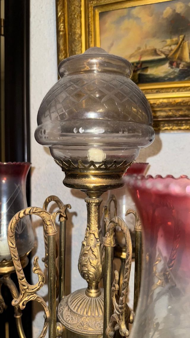 Lámpara de 5 brazos con tulipas