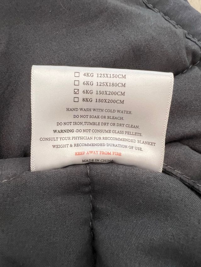 Manta con peso 6kg 150x200