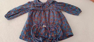 Vestido y braguita niña estampado floral. Gocco.