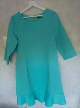 Vestido Turquesa Venca Talla L Nuevo