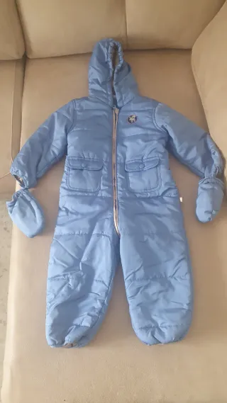 Mono de nieve azul para niño de 1 a 2 años