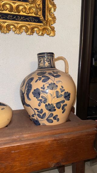 Juego 3 Botijos Decorativos Cerámica + expositor