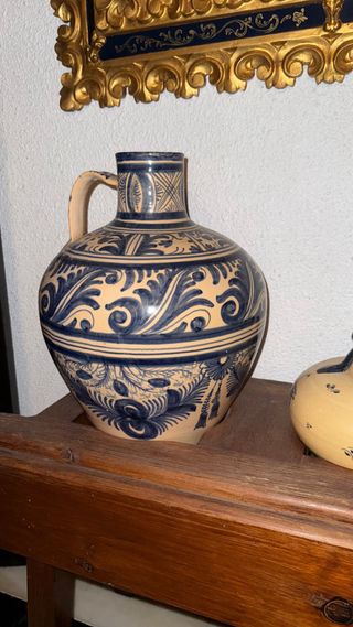 Juego 3 Botijos Decorativos Cerámica + expositor