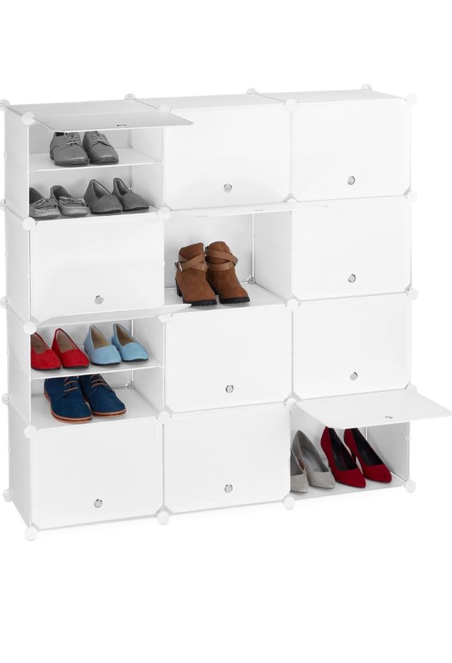 Zapatero modular blanco cubos