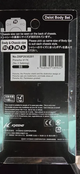 Carrocería Kyosho DSlot43 Porsche 917K