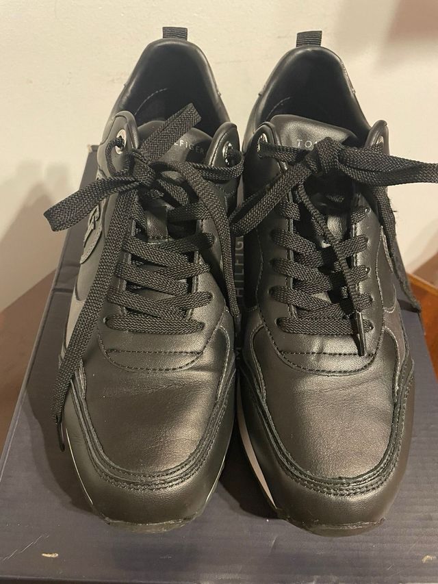 Zapatillas Tommy Hilfiger Cuero Negro/Gris