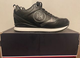 Zapatillas Tommy Hilfiger Cuero Negro/Gris