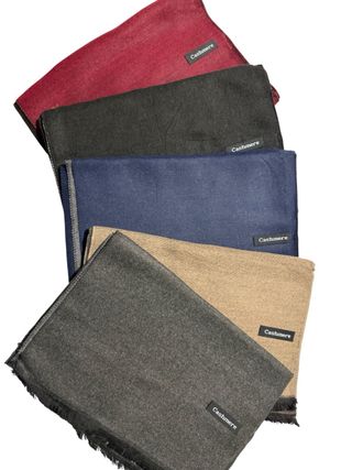 Cachecol Liso de Cashmere Azul