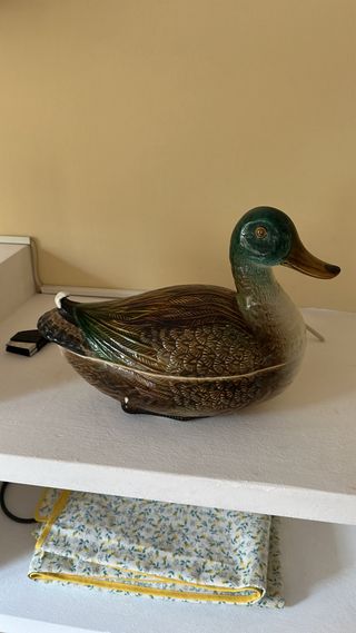 Terrina Pato Vintage Porcelana Subtil Portugal
