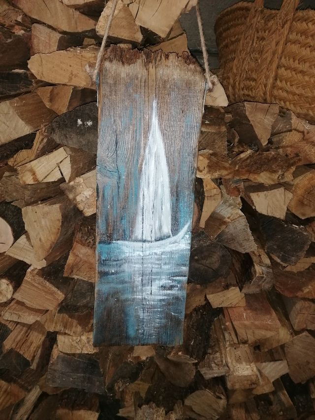 Cuadro de madera pintado a mano