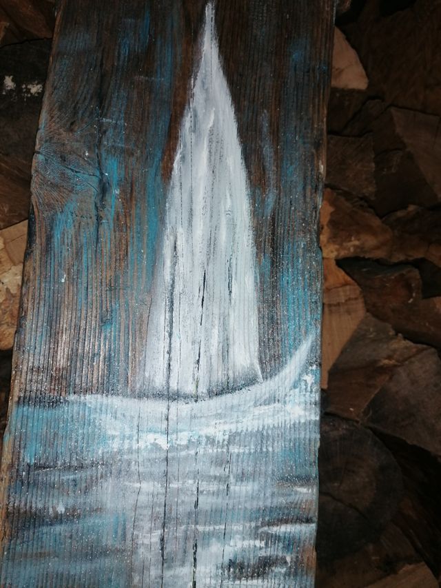 Cuadro de madera pintado a mano