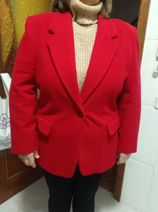Chaqueta Lana Roja Talla 48