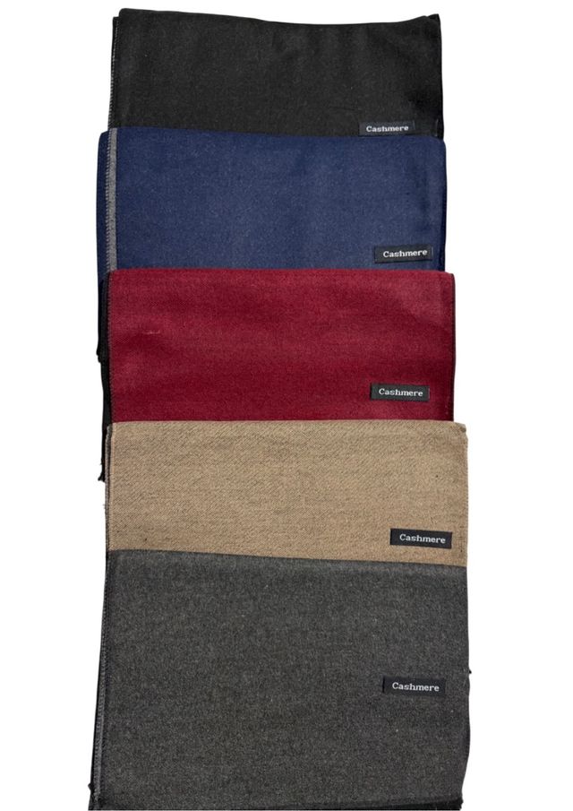 Cachecol Unissex Liso Preto de Cashmere