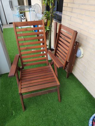 Mesa y Sillas de Jardín/Balcón Madera