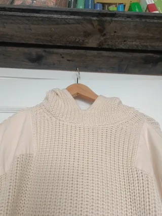 Jersey Mango Beige/Blanco Talla M