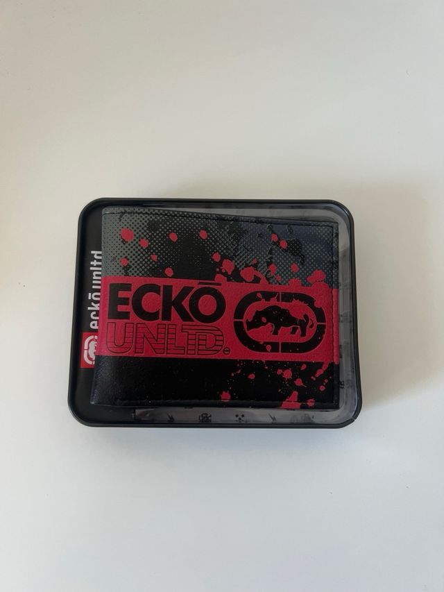 Cartera Ecko Unltd. Negra y Roja Nueva Original