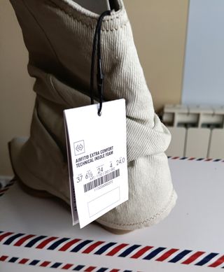 Botines camperos vaqueros blancos con flecos T37