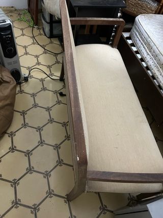 Banco de madera y tela