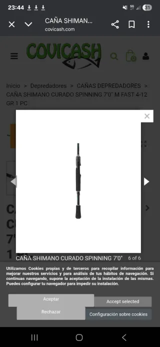 Caña Shimano Curado Spinning 7'0