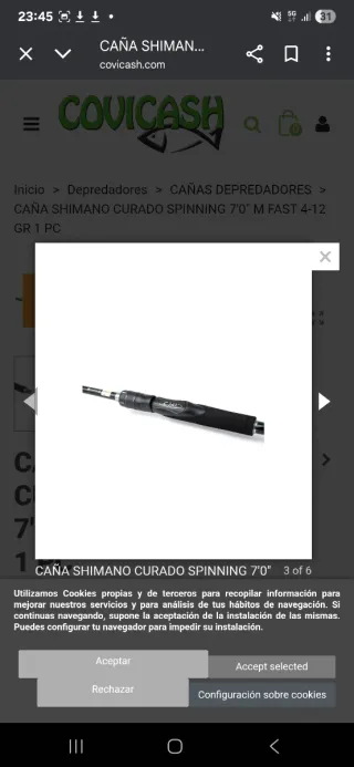 Caña Shimano Curado Spinning 7'0