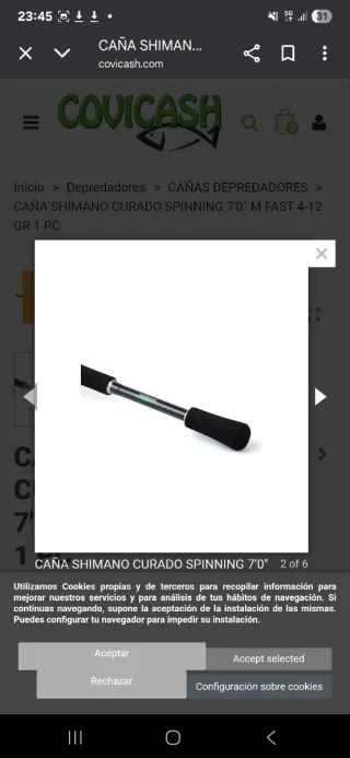 Caña Shimano Curado Spinning 7'0