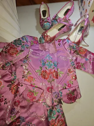 Traje de Fallera Niña 5 Piezas Talla XS