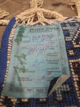 Alfombra Bereber Vintage Azul año 1980