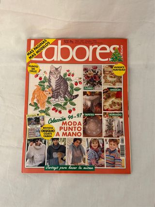 2 revistas LABORES. Crochet, Media y punto de cruz