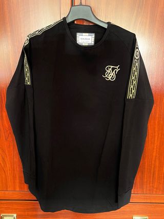 Camiseta SikSilk Negra Manga Larga Hombre
