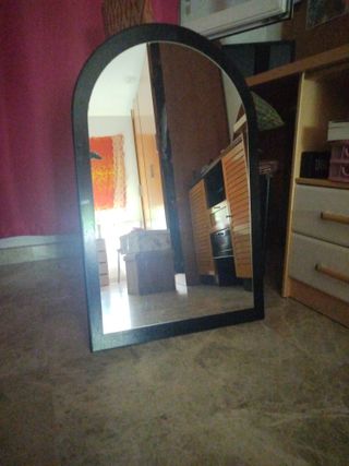 Espejo Marco Madera Oscura