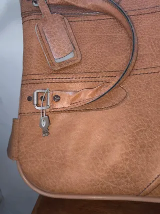 Mesita noche y maleta antiguas lote