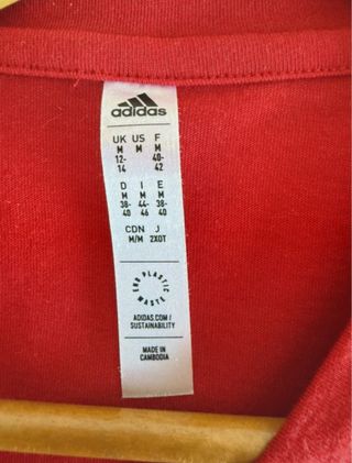 Camiseta Adidas Roja Mujer Talla M