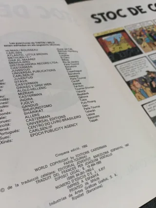 Tintín Stoc de coc (català) 5a edición