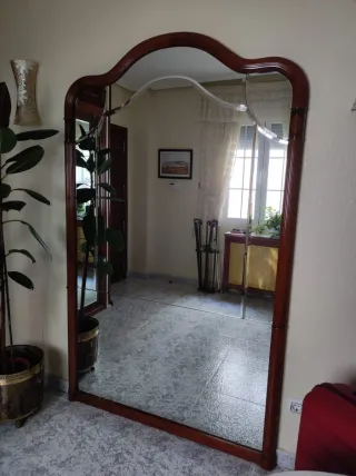 Espejo antiguo grande madera  Alto 2,10 ancho 1,30