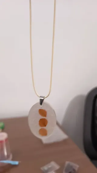 Colgante Resina Epoxi Naranja y Blanco