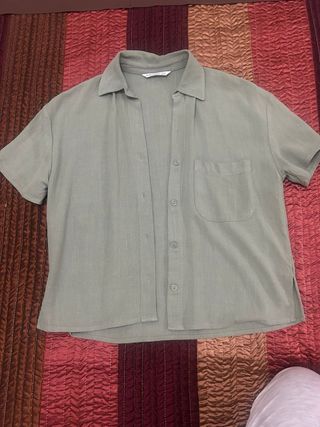 Camisa verde manga corta