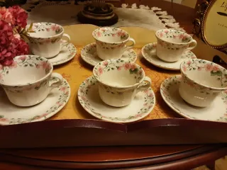 Juego 6 Tazas y Platos Cartuja Sevilla Antiguo