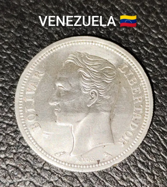 Moneda Venezuela Bolívar Libertador Plata