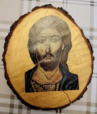 Icona Gesù su legno dorato