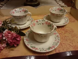 Set 3 Tazas y Platos Cartuja de Sevilla Antiguo