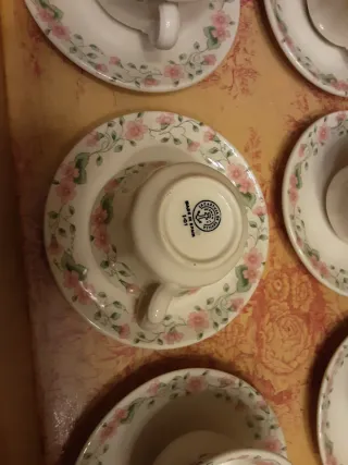 Set 3 Tazas y Platos Cartuja de Sevilla Antiguo