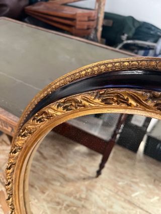 Espejo Ovalado Antiguo Dorado